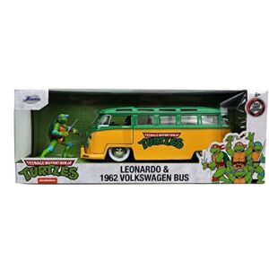 jada 1:24 diecast 1962 vw bus with tmnt leo, green