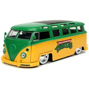 Jada 1:24 Diecast 1962 VW Bus with TMNT Leo, Green