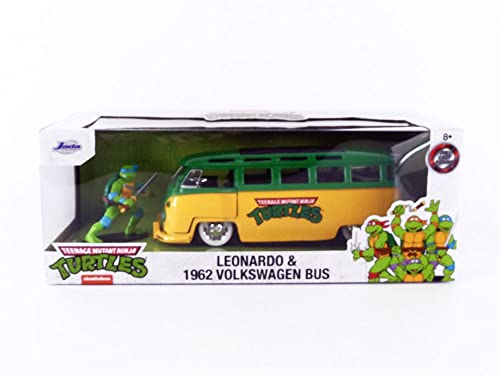 Jada 1:24 Diecast 1962 VW Bus with TMNT Leo, Green