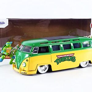 Jada 1:24 Diecast 1962 VW Bus with TMNT Leo, Green