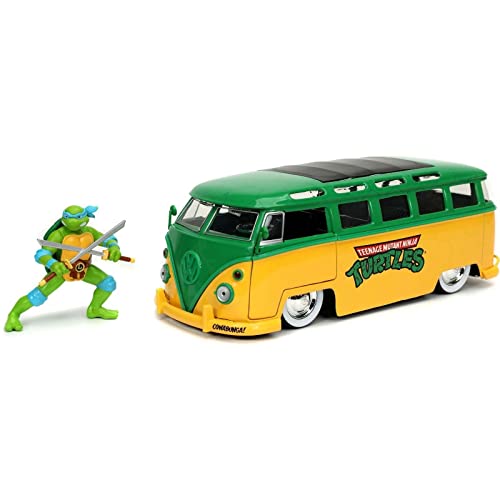 Jada 1:24 Diecast 1962 VW Bus with TMNT Leo, Green