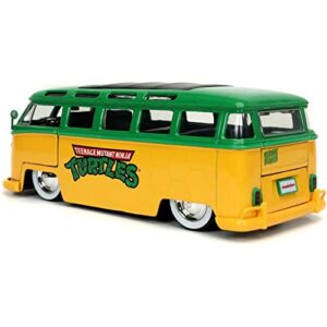 Jada 1:24 Diecast 1962 VW Bus with TMNT Leo, Green