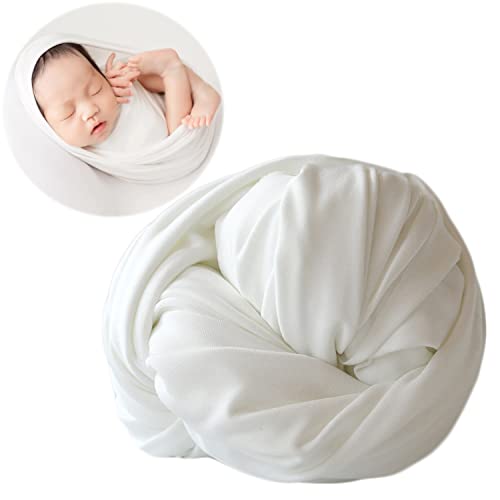 Zeroest Newborn Photography Stretch Wrap Boy Girl Baby Wraps Photography Props Baby Photo Prop Stretch Blanket for Baby (White)