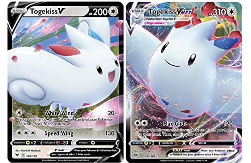 Pokemon Vmax Card Set - Togekiss VMAX 141/185 & Togekiss V 140/185 - Vivid Voltage - Ultra Rare Card Lot