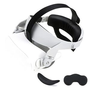 iovroigo upgrade adjustable halo head strap, suitable for oculus quest 2 vr head straps increase supporting force and improve comfort-virtual reality accessories white