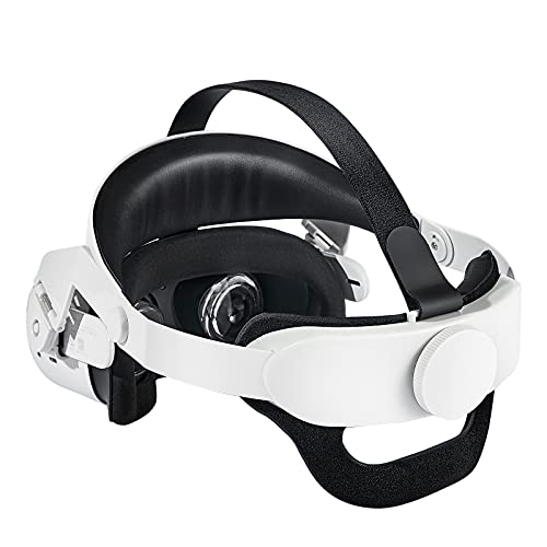 iovroigo Upgrade Adjustable Halo Head Strap, Suitable for Oculus Quest 2 VR Head Straps Increase Supporting Force and Improve Comfort-Virtual Reality Accessories White