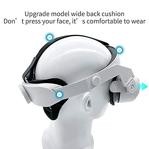 iovroigo Upgrade Adjustable Halo Head Strap, Suitable for Oculus Quest 2 VR Head Straps Increase Supporting Force and Improve Comfort-Virtual Reality Accessories White