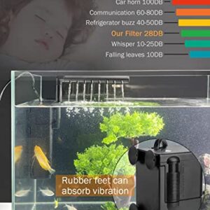 FEDOUR Submersible Aquarium Internal Filter, Filter with Water Pump for Fish Tank up to 35 Gallon (for 1-20 Gallon)