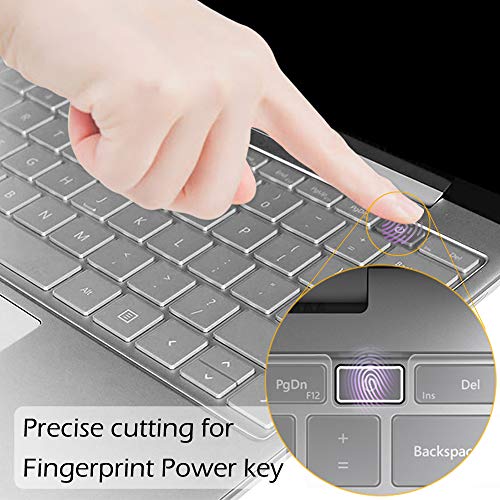 ProElife Keyboard Cover Skin for 2021 2020 Microsoft Surface Laptop Go 12.4" & 2022 Surface Laptop Go 2 12.4 inch with Fingerprint Power Button Ultra Thin TPU Keyboard Protector (Transparent)