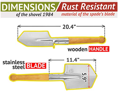 Shovel 1984 Special Forces Shovel Includes Sheath Shovel Stainless Steel with Pouch