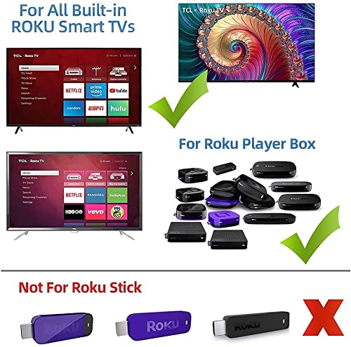 New Universal Remote fit for All Roku TV(JVC/RCA/Philips/Element/LG/TCL and More), Roku Box/Player/Express, Bose Wave I/II/III/IV and Apple 1/2/3 Generations [NOT for Roku Stick]