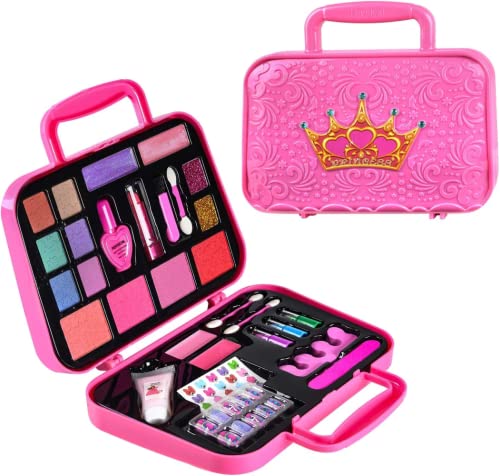 Toysical Kids Makeup Kit for Girl, Kids Makeup with Remover, Washable, Non Toxic Pretend Makeup for Little Girl, Princess Girls Toys, Girls Birthday Gifts Age 3+ Year Old