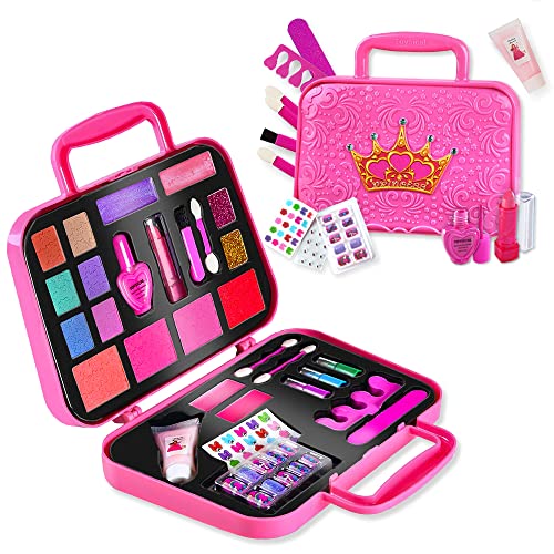 Toysical Kids Makeup Kit for Girl, Kids Makeup with Remover, Washable, Non Toxic Pretend Makeup for Little Girl, Princess Girls Toys, Girls Birthday Gifts Age 3+ Year Old