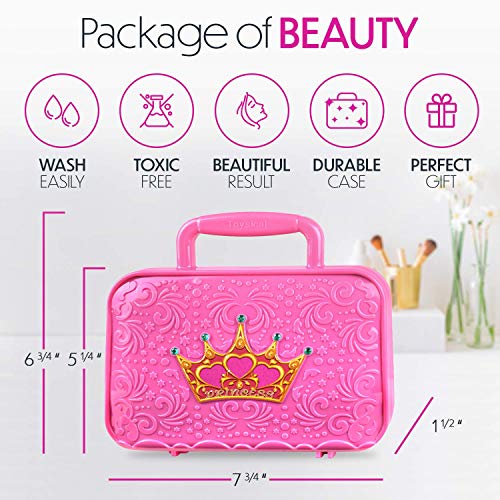 Toysical Kids Makeup Kit for Girl, Kids Makeup with Remover, Washable, Non Toxic Pretend Makeup for Little Girl, Princess Girls Toys, Girls Birthday Gifts Age 3+ Year Old