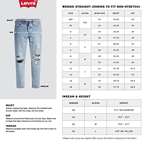 Levi's Women's Wedgie Straight Jeans, Love in The Mist (Waterless), 28