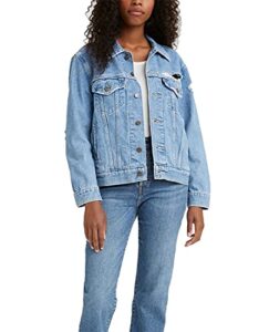 levi's women's ex-boyfriend trucker jacket, pick holes, medium