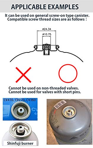 CAMPINGMOON Camping Grill Propane Gas Stove Adapter with Extend Hose(11.8"/30cm), Input: EN417 Lindal Valve Canister, Output: Propane Gas Stove Z29-30