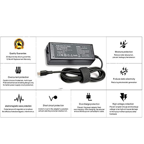 45W USB C Laptop Charger for Acer Chromebook Charger R13 11 13 15 311 315 CP311 CP713 C933 CB5-312T R751T SF713 SP714 N17Q5 N16Q14 N16Q12 N18Q1 N15Q13 PA-1450-78 A16-045N1A AC Adapter Power Cord