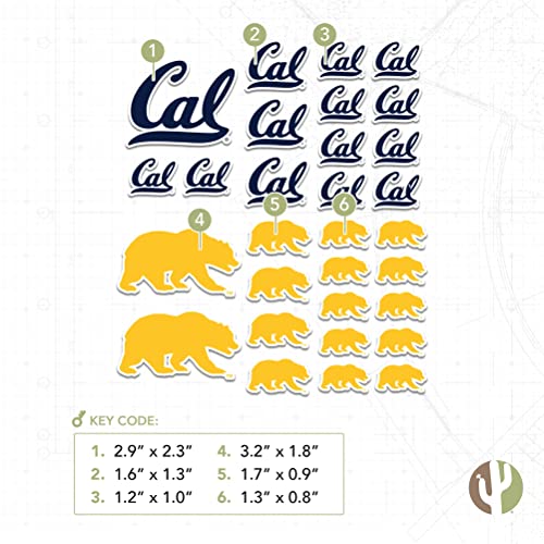 University of California Berkeley Sticker Golden Bears Cal UC Stickers Vinyl Decals Laptop Water Bottle Car Scrapbook T1 (Type 1-1)