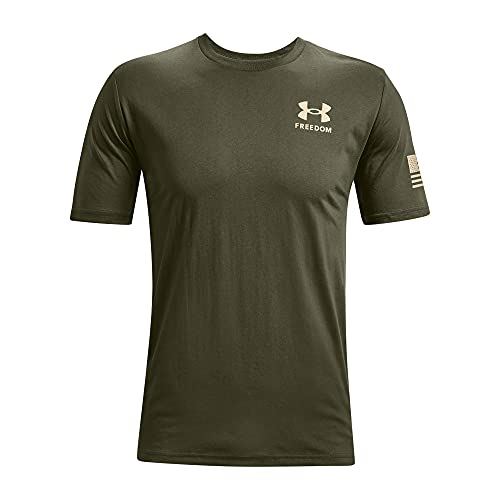 Under Armour Men's New Freedom Flag T-Shirt , Marine Od Green (390)/Desert Sand , X-Large