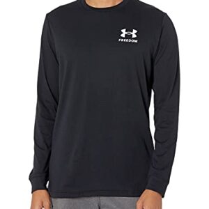 Under Armour Men's New Freedom Flag Long Sleeve T-Shirt , Black (001)/White , Large