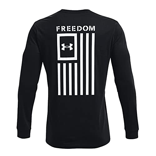 Under Armour Men's New Freedom Flag Long Sleeve T-Shirt , Black (001)/White , Large