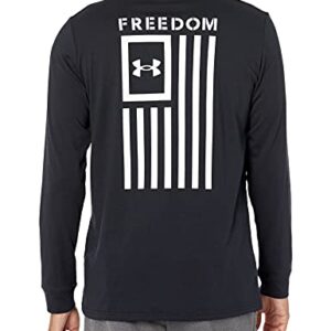 Under Armour Men's New Freedom Flag Long Sleeve T-Shirt , Black (001)/White , Large