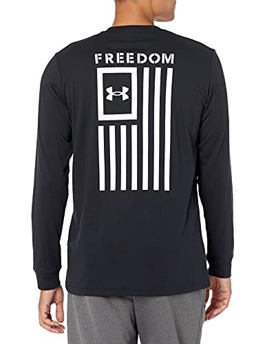 Under Armour Men's New Freedom Flag Long Sleeve T-Shirt , Black (001)/White , Large