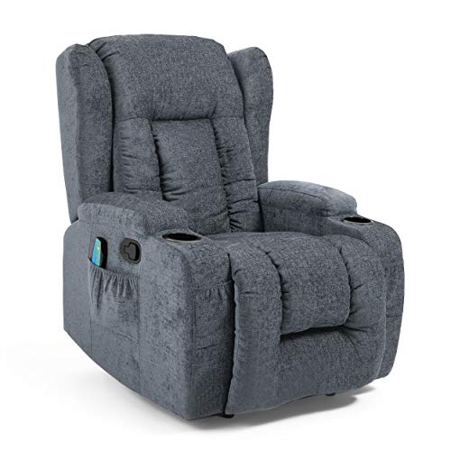 Christopher Knight Home Lavonia Massage Recliner, Wood, Charcoal + Black