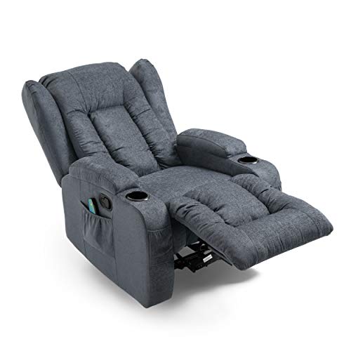 Christopher Knight Home Lavonia Massage Recliner, Wood, Charcoal + Black