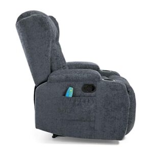 Christopher Knight Home Lavonia Massage Recliner, Wood, Charcoal + Black