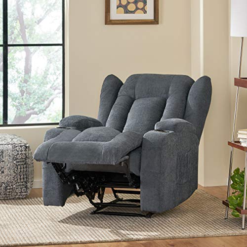 Christopher Knight Home Lavonia Massage Recliner, Wood, Charcoal + Black