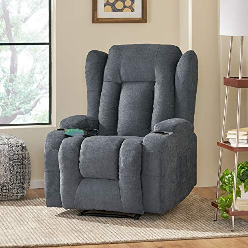 Christopher Knight Home Lavonia Massage Recliner, Wood, Charcoal + Black