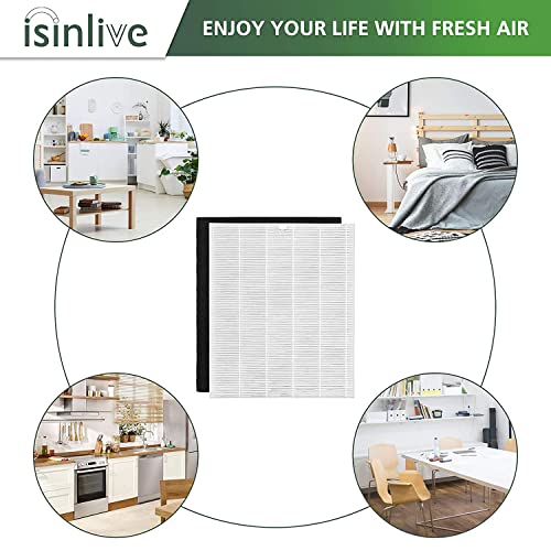 isinlive Replacement Filter Compatible with Winix C545, P150, B151, Replaces Winix Filter S 1712-0096-00, 2 H13 Ture HEPA Filter + 8 Carbon Filters