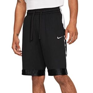 nike dri-fit elite stripe men's basketball shorts cv1748-010 (black/black/white), x-large