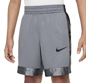 nike boy's dry shorts elite stripe (little kids/big kids) smoke grey/black md (10-12 big kid)