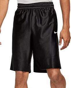 nike men's dri-fit 11" durasheen basketball shorts (as1, alpha, m, regular, regular, black/white, md, loose)