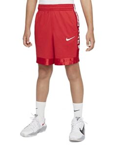 nike boy's dry shorts elite stripe (little kids/big kids) university red/white sm (7-8 big kid)