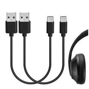 geekria usb headphones short charger cable compatible with bose quietcomfort ultra tws qc ultra qcse qc45 earbudsii charger, usb to usb-c replacement power charging cord (1ft / 30cm 2pack)