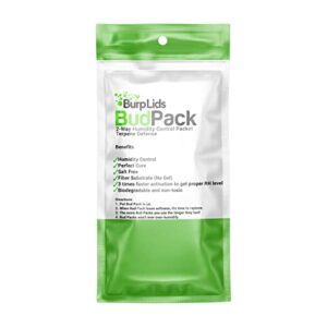 Burp Lids Bud Pack | 62% RH 2-Way Humidity Control | Size 8g Protects Up to 1 Ounce (30 Grams) Flower | Prevent Terpene Loss Over Drying and Molding | 12-Count Resealable Bag