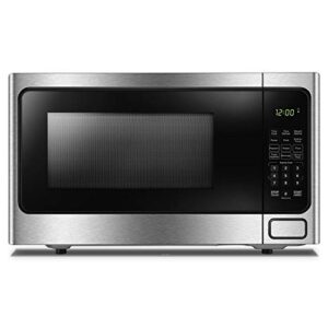 designer 1.1 microwave with stainless steel front silver finish auto shut off