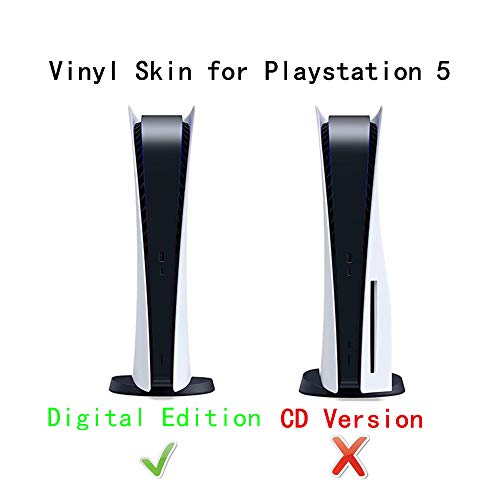 Ps5 Stickers Full Body Vinyl Skin Decal Cover for Playstation 5 Digital Edition Console Controllers (Digital Edition, Colorful fire)