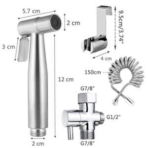 Handheld Bidet Sprayer Toilet Kit - Water Tank Hook and 59in ABS Flexible Telescopic Shower Hose