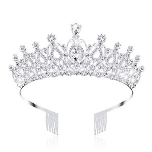 nodg silver tiaras and crowns for women crystal silver crowns for women crowns and tiaras hair accessories for wedding birthday tiaras princess crowns and tiaras for bride