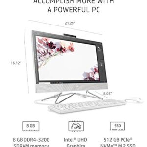 HP All-in-One Desktop PC, 11th Gen Intel Core i3-1115G4 Processor, 8 GB RAM, 512 GB SSD Storage, Full HD 23.8” Display, Windows 10 Home, Remote Work Ready, Mouse and Keyboard (24-dp1250, 2021)