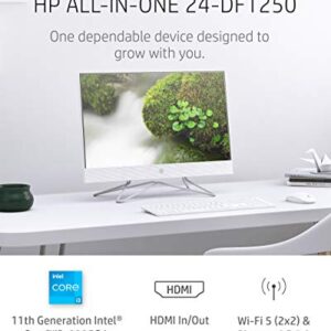 HP All-in-One Desktop PC, 11th Gen Intel Core i3-1115G4 Processor, 8 GB RAM, 512 GB SSD Storage, Full HD 23.8” Display, Windows 10 Home, Remote Work Ready, Mouse and Keyboard (24-dp1250, 2021)