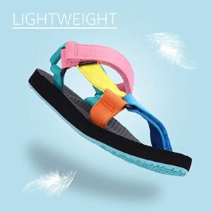 ALEADER Comfortable Summer Sandals for Women, Original Sport Sandals for Water, Beach, Walking Shoes, Rainbow, 11 US