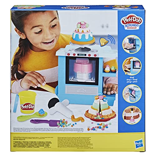 Play-Doh Kitchen Creations Rising Cake Oven Kitchen Playset, Play Kitchen Appliances, Preschool Toys, Kitchen Toys for 3 Year Old Girls and Boys and Up