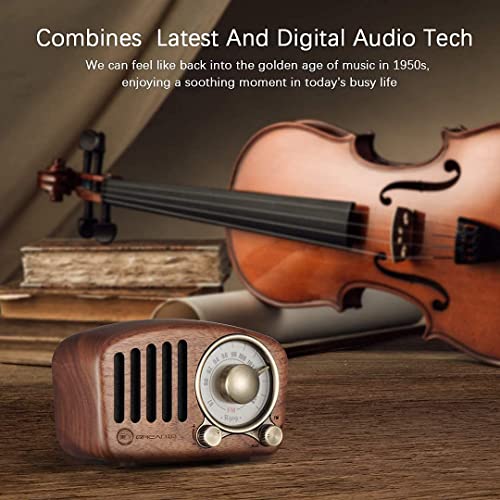 Retro Bluetooth Speaker, Vintage Radio-Greadio FM Radio with Old Fashioned Classic Style,Strong Bass Enhancement,Loud Volume,Bluetooth 4.2 Wireless Connection,TF Card and MP3 Player (Blue+Pink+Walnut)