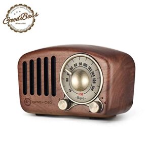 Retro Bluetooth Speaker, Vintage Radio-Greadio FM Radio with Old Fashioned Classic Style,Strong Bass Enhancement,Loud Volume,Bluetooth 4.2 Wireless Connection,TF Card and MP3 Player (Blue+Pink+Walnut)